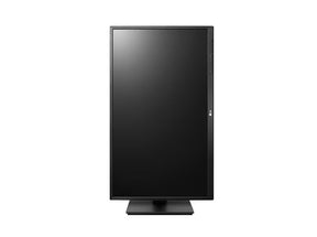 LG 24BK550Y-B Monitor előlnézetben pivot módban elforgatva, talpra szerelve.