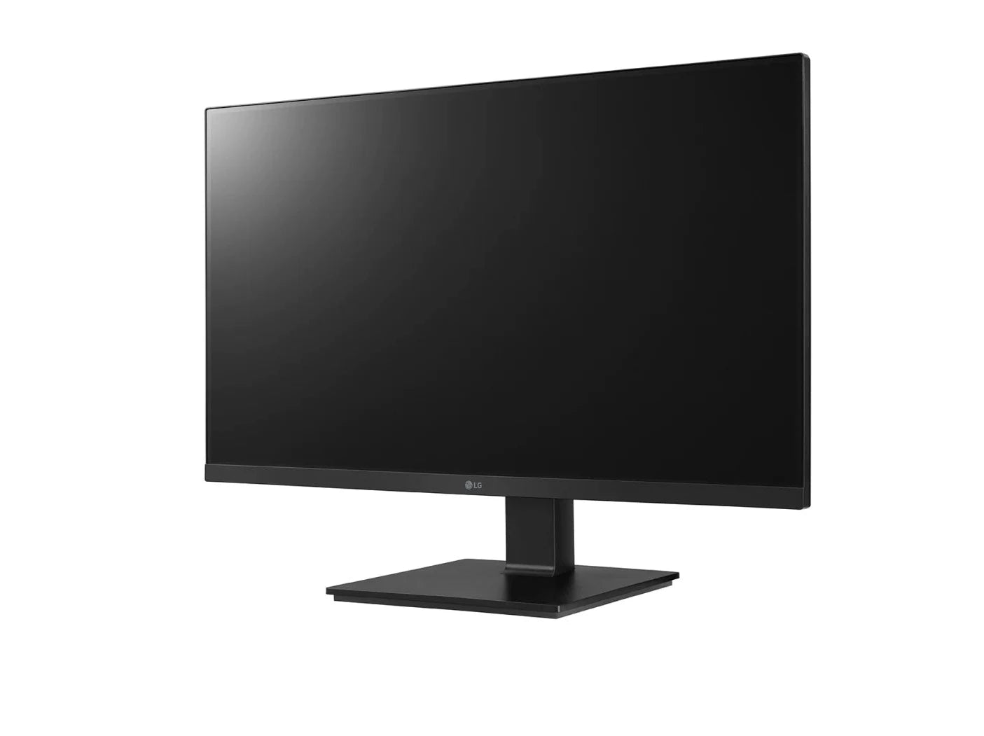 LG 24BL650C-B Monitor előlnézetben enyhén balra fordítva, talpra szerelve.