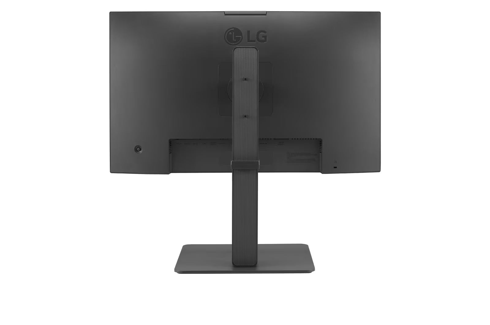 LG 24BR750C Monitor hátulnézetben talpon.