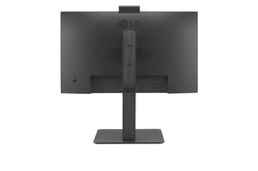 LG 24BR750C Monitor hátulnézetben talpon. Webcam aktiválva.