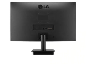 LG 24MP400P-B Monitor hátulnézetben, talpon.