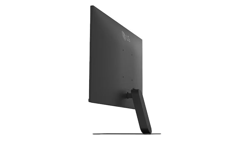 LG U411A-B Monitor oldalnézetben talpon, bal alsó szemszögből nézve.