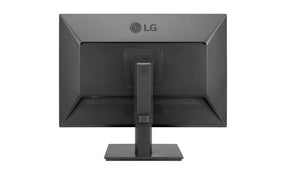 LG 25BL55WY-B Monitor hátulnézetben, talpon.