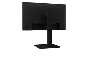 LG 27BA450-B Monitor hátulnézetben talpon, enyhén balra fordítva.