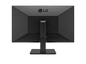 LG 27BL650C-B Monitor hátulnézetben, talpra szerelve.