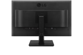 LG 27BN650Y-B Monitor hátulnézetben, talpra szerelve.