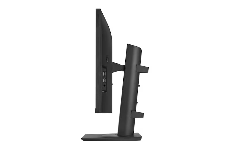 LG 27BQ65UB-B Monitor oldalnézetben, talpon.