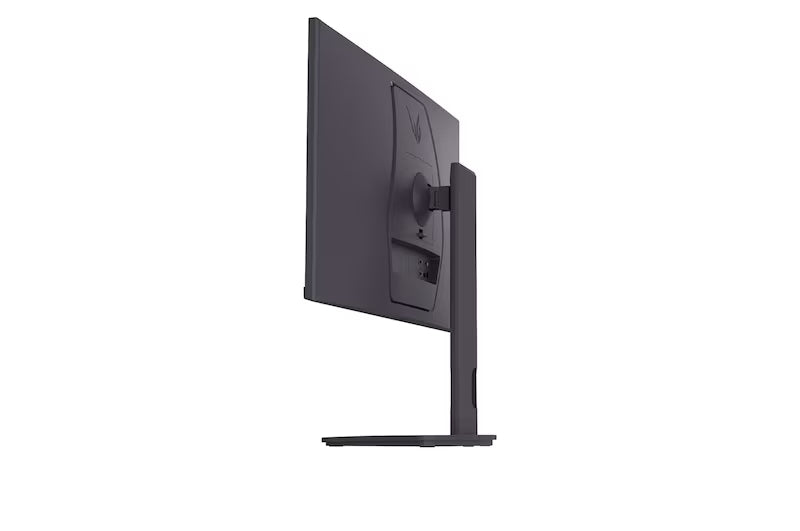 LG 27G610A-B Monitor oldalnézetben talpon.
