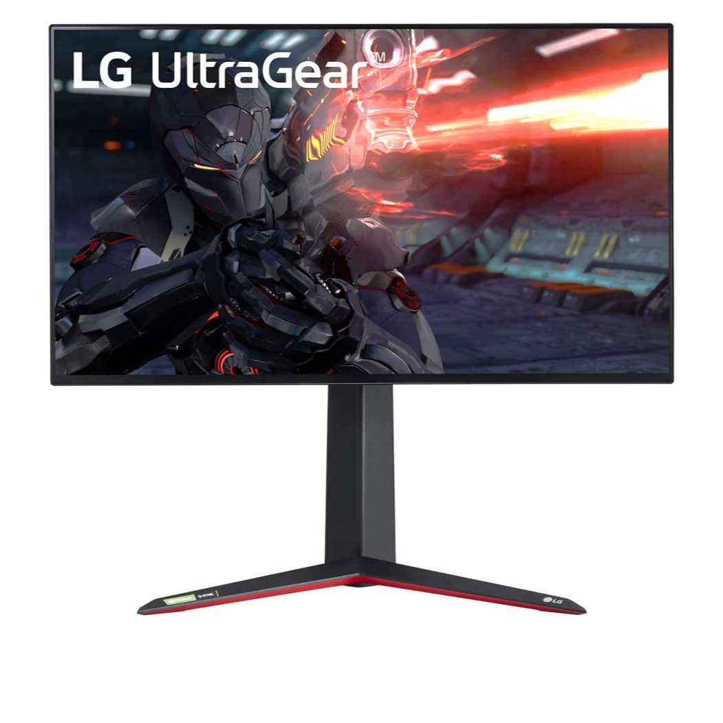 LG 27" UltraGear 4K UHD 160Hz 1ms Nano IPS Gamer Monitor előlnézet, 27GN95R-B