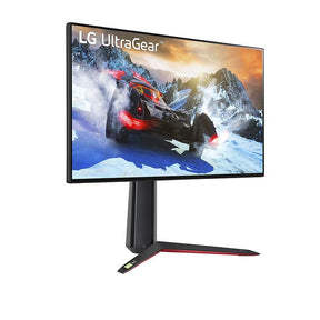 LG 27" UltraGear 4K UHD 160Hz 1ms Nano IPS Gamer Monitor előlnézet jobbra fordítva, 27GP950-B