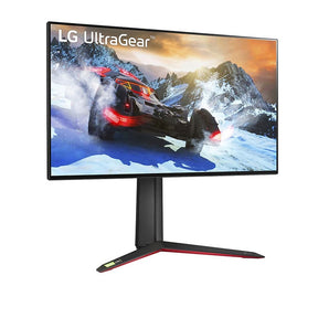 LG 27" UltraGear 4K UHD 160Hz 1ms Nano IPS Gamer Monitor előlnézet enyhén jobbra fordítva, 27GP950-B