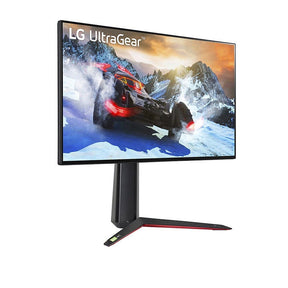 LG 27" UltraGear 4K UHD 160Hz 1ms Nano IPS Gamer Monitor előlnézet enyhén jobbra fordítva, 27GP95R-B