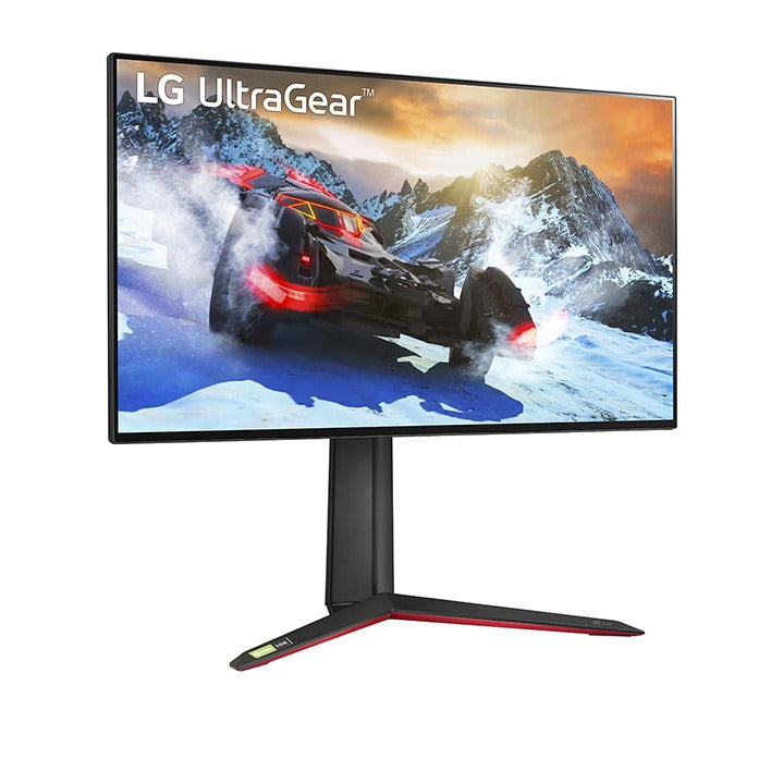 LG 27" UltraGear 4K UHD 160Hz 1ms Nano IPS Gamer Monitor előlnézet enyhén jobbra fordítva, 27GP95R-B