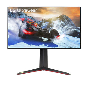 LG 27" UltraGear 4K UHD 160Hz 1ms Nano IPS Gamer Monitor előlnézet havas táj futurisztikus autóval, 27GP95R-B