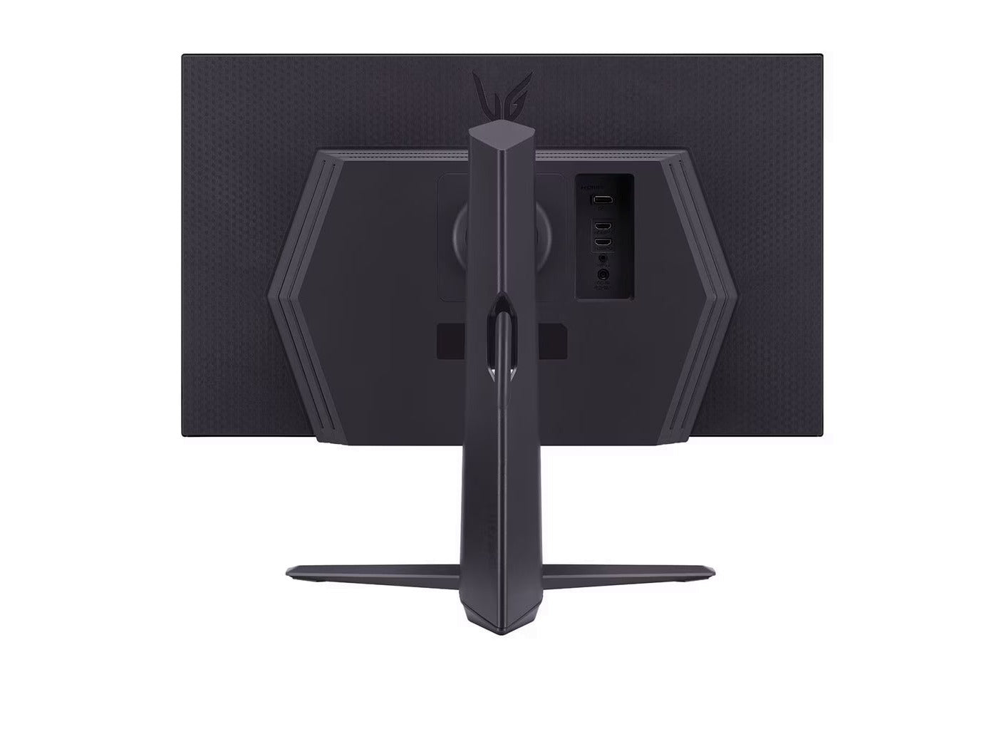 LG 27GR75Q-B 2K Gaming monitor hátulnézetben, talpon.
