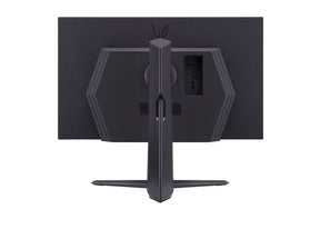 LG 27GR75Q-B 2K Gaming monitor hátulnézetben, talpon.