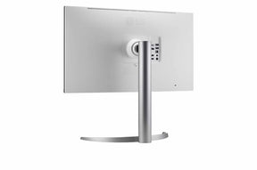 LG 27UQ850V-W Monior hátulnézetben talpon, balra fordítva.