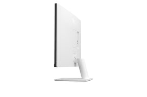 LG 27US500-W Monitor oldalnézetben, enyhén balra fordítva.