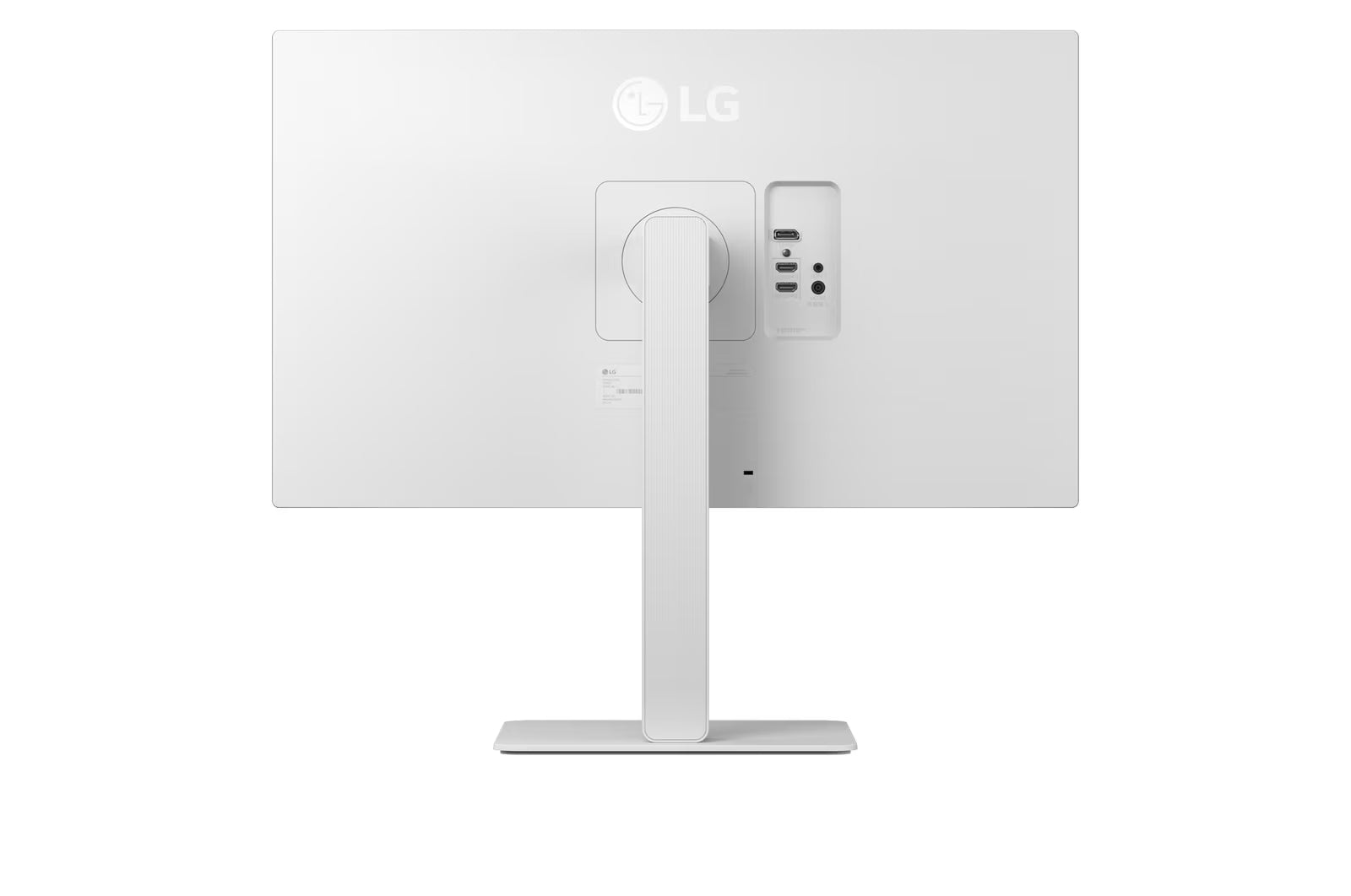 LG 27US550-W Monitor hátulnézetben. 