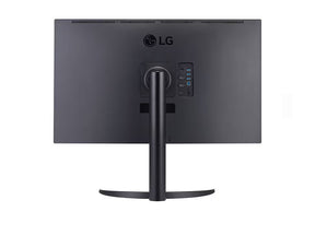 LG 32EP950-B 4K OLED Monitor hátulnézetben, talpon.