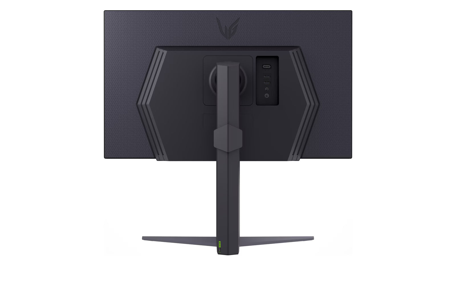 LG 32GS75Q-B Monitor hátulnézetben  talpon.