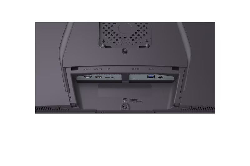 LG 32GX870A-B Monitor csatlakozó felületei, portjai.