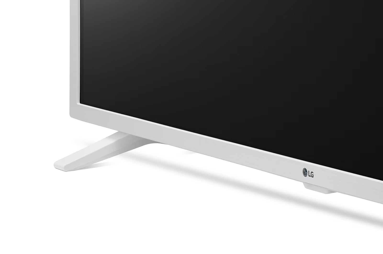 LG 32LQ6380 fehér Smart TV talp közelről.