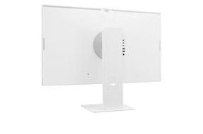 LG 32U850SA-W Monitor hátulnézetben talpon, enyhén balra fordítva.