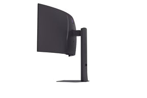 LG 34GX900A-B monitor oldalnézetben talpon, balra fordítva.