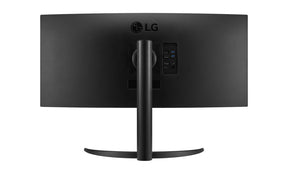 LG 34WR55QK-B Monitor hátullnézetben talpon.