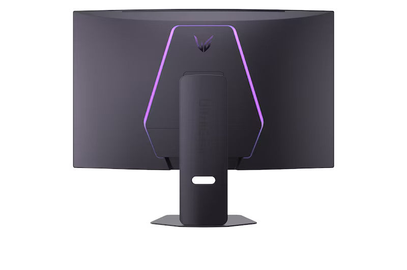 LG 37G800A-B Monitor hátulnézetben talpon, rgb világítás bekapcsolva.