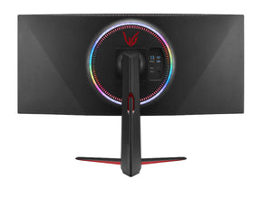 LG 38" Ívelt UltraGear 2K WQHD+ 160Hz 1ms Nano IPS Gamer Monitor hátulnézet rgb led világítással, 38GN950P-B