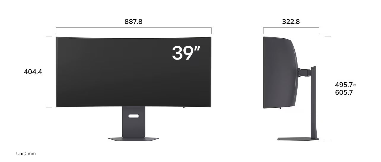 LG 39GX900A-B monitor méretei mm-ben.