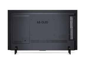 LG 42C2 OLED EVO televízió hátulnézetben talpon.