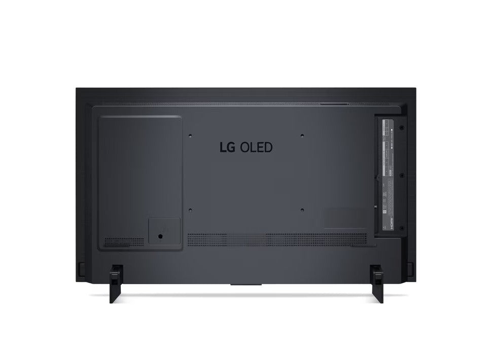 LG 42C3 oled evo televízió hátulnézetben, talpon.