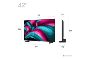 LG 42C5 OLED Televízió méretei mm-ben.