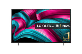 LG 42C5 OLED Televízió előlnézetben, talpon. A kijelzőn lg oled evo avi logó és 12 éve az első számú gyártó.