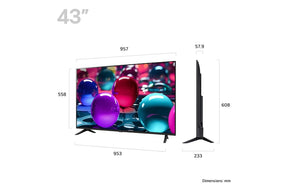 LG 43UA7300 Smart TV méretei mm-ben.