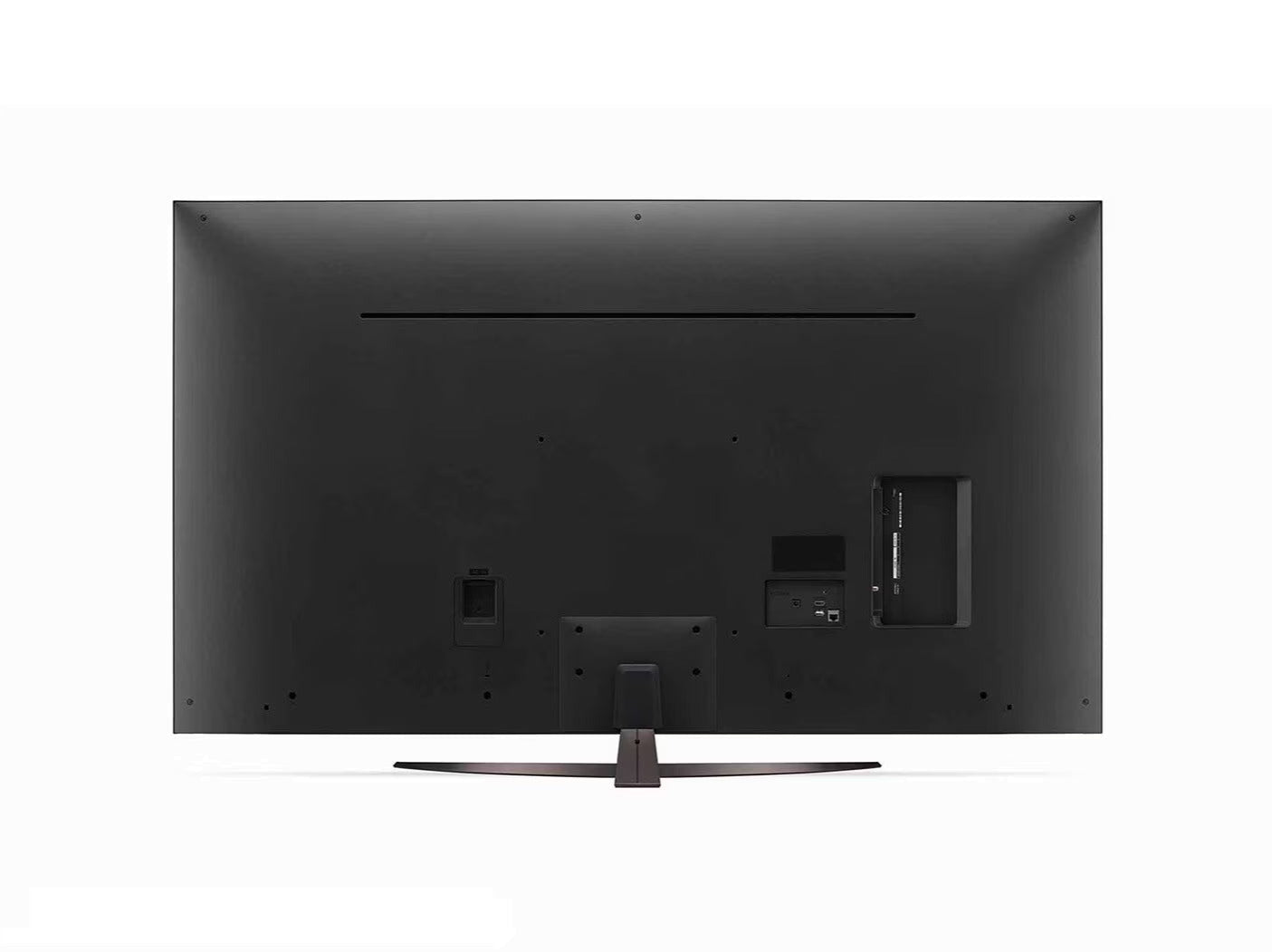 LG 43UP8100 4K Smart TV hátulnézetben, talpon.