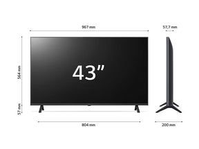 LG 43UR7800 4K Smart TV méretei.