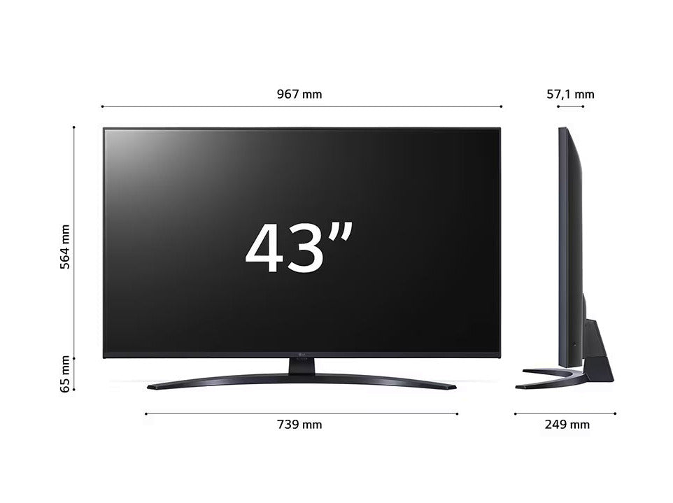 LG 43UR8100 4K Smart TV méretek.