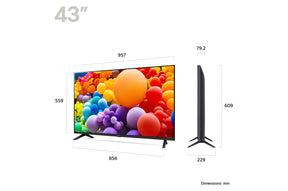 LG 43UT7300 Smart televízió méretei mm-ben.