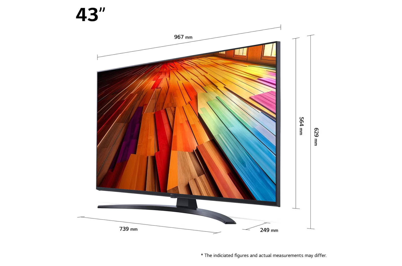 LG 43UT8100 Smart televízió méretei mm-ben.
