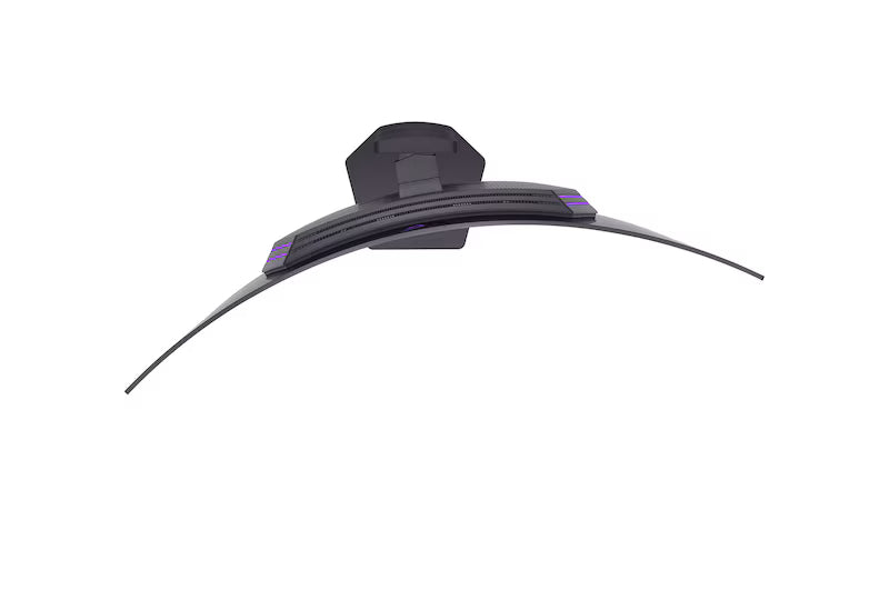 LG 45GX900A-B monitor felülnézetben talpon, swivel módban jobbra fordítva.