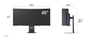 LG 45GX900A-B monitor méretei mm-ben.