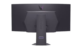 LG 45GX90SA-B monitor hátulnézetben talpon, rgb világítás kikapcsolva.