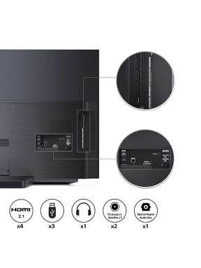 LG 48C2 OLED EVO tv csatlakozók.