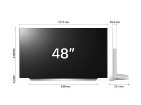 LG 48C2 OLED EVO televízió méretek.