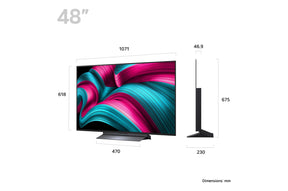 LG 48C5 OLED Televízió méretei mm-ben.