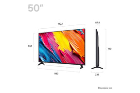 LG 50QNED70A Televízió méretei mm-ben.